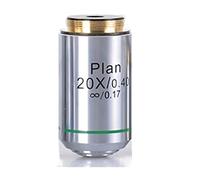 Microscope Accessories Kit Silver Biological Microscope 4X 10X 20X 40X 100X Infinity Plan Objective Lens RMS Thread Microscope Slides(20X)