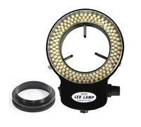Microscope Accessories White/Black Adjustable 6500K 5500K 144 LED Ring Light illuminator Lamp for Industry Stereo Microscope Durability And Reliable Performance(Black shell 5500K)