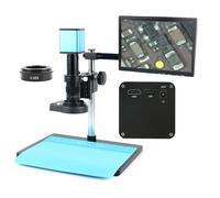 Microscope Autofocus IMX307 Video Auto Focus Industry Microscope Camera +180X C-Mount Lens+Stand+144 LED Ring Light+10.1" LCD,Not storage