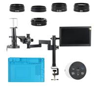 Microscope Autofocus PC Measuring Video Microscope Camera 11.6" LCD Collapsible Deskto Stand Set For PCB Soldering,D,120X Lens