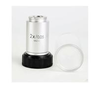 Microscope Auxiliary Lens 1X 2X Infinity Objective Lens Metal Body Optical Glass Biological Microscope Accessories (Size : 2X)