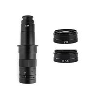 Microscope Auxiliary Lens Adjustable Zoom C-Mount Lens Magnification 130X 180X 360X Lab 0.3X 0.5X 0.75X 2X Objective For Industry Microscope Camera (Color : 180X-0.5X-2X)