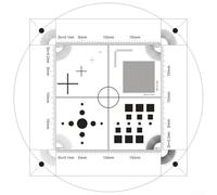 Microscope Calibration Transparent Flexible PET Film 45x45mm 0.1mm Thick with Grid Scale Dot Crosshair Graticule for Measurement Software, Compatible with