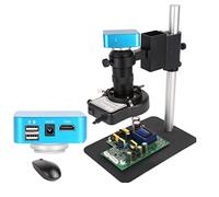 Microscope Camera Full Set 48MP 2K 1080P 60FPS HDMI USB TF Card Electronic Digital Video Microscope Camera 130X Zoom C-Mount Lens For Phone PCB Repairing (Color : B)