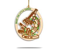 Microscope Christmas Ornament, Medical Microscope Ornaments for Xmas Tree, Science Chemistry Ornaments, Lab Decorations, Gift for Scientists, Teachers, Doctor, Resercher, PhD, Enjoy The Little Things