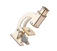 Microscope Construction Toy with Wooden Panel Component | Natural Wood, Science Model Kits for Family and Classroom Building Activity, School Class Education