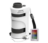 Microscope for - 60-80X Zoom Magnifier Educational Science Toy with 12 Prepared Slides, Learning Tool for Kindergarten School Outdoor Scientific Exploration