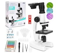 Microscope for Children, 300X-1200X Pocket Microscope Grow with Mobile Phone Holder, Mobile Phone Microscope for Smartphone, Dual LED Lighting Microscope for Children, Students, Home, School