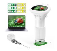 Microscope for Kids - 1000X Handheld Mini Digital Microscope, 2'' Kids Magnifying Glass with Slides, Educational Science Toy for Boys Girls Over 3 Years Old Christmas Birthday Gifts