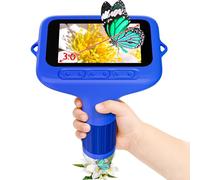 Microscope for Kids, 3'' Digital Handheld Kids Microscope with Adjustable Light, 1000X Portable Mini Micro Scope, Edu Science STEM Toy Gift for Birthday Christmas Aged 5-12 Boys & Girls - Blue