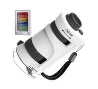 Microscope For Kids - 60-80X Zoom Kids Microscope, Scientific Experiment Toy With 12 Pieces Slides, Handheld Mini Microscopee For Kid For Camping School Classroom Preschool Outdoor Hiking Learning