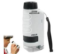 Microscope for Kids 60X-120X Magnification Handheld Miniscope with LED Lights, Portable Pocket Microscope for Children's Learning, Education, Exploring The World