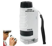 Microscope for Kids 60X-120X Magnification Handheld Miniscope with LED Lights, Portable Pocket Microscope for Children's Learning, Education, Exploring The World