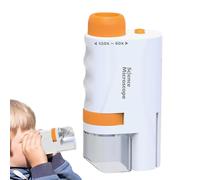 Microscope For Kids - 60X - 120X Pocket Handheld Microscope Mini | With LED Light High Definition Pocket For Kids | Ducational Science Kits, Science Experiments STEM Projects For