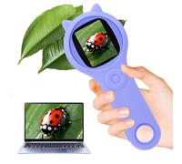 Microscope for Kids, Handheld Digital Magnifying Glass with Light Portable Educational Science Toys, Pocket Mini Microscope 200x Zoom, Birthday Gifts for 4-12 Years Kids (Purple)