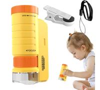 Microscope For Kids - LED Pocket Microscope (60-120x) | Educational Toy | Portable Pocket Little Scientist Children’s Micrroscope Toy For Learning, Exploration, Science Experiments &