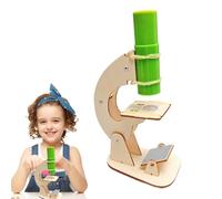 Microscope for Kids, Microscope Kit,Multiple Wooden Microscope Scientific Kit - Interactive Brain Teaser Puzzle for Observing Plant Cell Wings Daily Objects