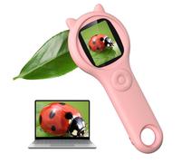 Microscope For Kids, Mini Microscope With 2'' Inch Screen,500x Handheld Digital Kids Micro scope,Suitable For Birthday Gifts For 4 5 6 7 8 9 10 11 12 Boys Girls (Pink)