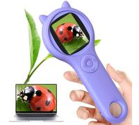 Microscope for Kids Pocket Handheld Microscope for Toddlers-Educational Science Kit Toys for Birthday Gifts Toy for 4-12 Years Old Girls Boys,Purple