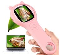 Microscope for Kids Pocket Handheld Microscope for Toddlers-Educational Science Kit Toys for Birthday Gifts Toy for 4-12 Years Old Girls Boys,Pink
