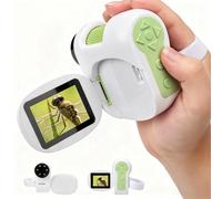 Microscope for Kids with 100-1600X Zoom ＆ LED, 3-in-1 Handheld Digital Kids Microscope with1080P DV Camera, Compatible MAC-OS & Windows - Kids Science Experiment kit for Ages 4-12 (Green)