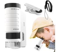 Microscope for,Microscope for | Educational Microscope 60X-120X,Little Scientist Miniscope Kit, Portable Microscope for with Rope and Phone Clip for