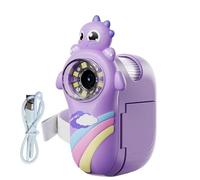 Microscope for, Pocket Microscope for Thes, 1000X Cartoon Digital Microscope with 8 LED Lights, 2 Inch LCD Screen Dinosaur Discover