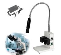 Microscope Illuminator with Adjustable Brightness and Aperture,LED Gooseneck Lights,Load-Bearing Base,Flexible Direction for Stereo Zoom Microscopes and PCB Repair Single