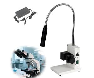 Microscope Illuminator with Adjustable Brightness and Aperture,LED Gooseneck Lights,Load-Bearing Base,Flexible Direction for Stereo Zoom Microscopes and PCB Repair Single