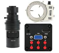 Microscope IMX307 CMOS Sensor 1080P HDMI VGA Digital Video Microscope Camera Industrial+ FHD 200X 500X C Mount Zoom Lens (Color : 200x Lens with Light Magnification : Blue) (200x Lens With Light Bla