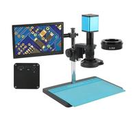 Microscope Kit Autofocus IMX307 USB Video Auto Focus Industry Microscope Camera +180X C-Mount Lens+Stand+144 LED Ring Light+10.1" LCD Microscope Sli,Not storage-01