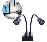 Microscope Light Source, USB Desk Dual Gooseneck Lights LED Mini Spot Light Illuminator for Stereo Microscope Camera Industrial Video Zoom C Mount Lens for Repair Soldering PCB Lab