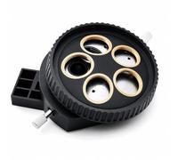 Microscope Objective Converter, 5 Hole M26 Turret Adapter, Brass Material for Laboratory Optical Applications, Adjustable Objective Conversion, Secure Mounting