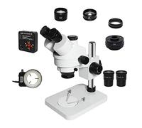 Microscope Observation 3.5X-90X Trinocular Stereo Zoom Microscope Simul-Focal Industrial Digital Microscope Set for PCB Soldering Repair