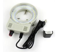 Microscope Ring Light Adjustable 48 LED Illuminator- 110-220V USB Output Adjustable Ring Light Iluminator Lamp For Industry Stereo Microscope Industrial Camera Magnifier (Color : White with adapter)