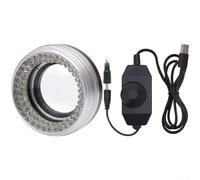 Microscope Ring Light With 72 High-Intensity LEDs, HW241-72LED Metal Housing Illumination Source, Dimmable 20%-100% For Industrial Inspection