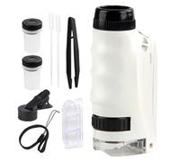 Microscope Set - Handheld Microscope | Small Microscopes for Children | Portable Pocket Microscopes | 250x Magnification Science Kit Microscopes | LED Lighting Handheld Observation Game