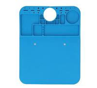 Microscope Silicone Base Heat Resistant Anti Static Multifunctional Micro Soldering Mat for Maintenance Repair Tool Blue Silicone Pad with Screw Positioning Holes for Electronics