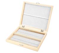 Microscope Slide Box, Glass Slide Wooden Storage Box with Lock Storage for Lab Glass Prepared Microscope Slides Storing Tool 22.8 * 18.8 * 3.5cm