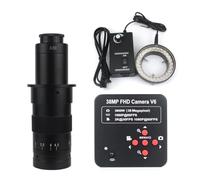 Microscope Video Camera 1080P 38MP HDMI USB Industrial Lab Digital Video Microscope Camera + 120X 180X 130X C mount Lens + 56 LED Ring Light For PCB Soldering Phone Repair (Color : With 120x led)