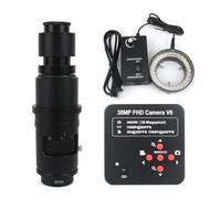Microscope Video Camera 1080P 38MP HDMI USB Industrial Lab Digital Video Microscope Camera + 120X 180X 130X C mount Lens + 56 LED Ring Light For PCB Soldering Phone Repair (Color : With wd105 180x)