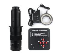 Microscope Video Camera 1080P 38MP HDMI USB Industrial Lab Digital Video Microscope Camera + 120X 180X 130X C mount Lens + 56 LED Ring Light For PCB Soldering Phone Repair (Color : With 180x led)