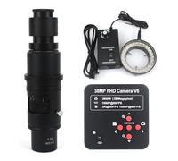 Microscope Video Camera 1080P 38MP HDMI USB Industrial Lab Digital Video Microscope Camera + 120X 180X 130X C mount Lens + 56 LED Ring Light For PCB Soldering Phone Repair (Color : With wd170 90x)