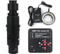 Microscope Video Camera 1080P 38MP HDMI USB Industrial Lab Digital Video Microscope Camera + 120X 180X 130X C mount Lens + 56 LED Ring Light (Color : With wd170 90x)