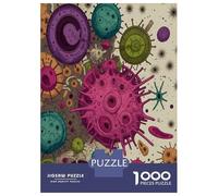 Microscopic Cell Structure Jigsaw Puzzle for Adults 1000 Piece Paper Puzzle Game Colorful Bacteria 52x38cm/1000pcs