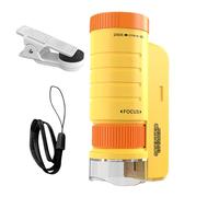 Microscopio Educativo Para Niños Pequeños 60X-120X,Kit De Miniscopio Little Scientist, Microscopio Portátil Para Niños Con Cuerda Y Clip Para Teléfono PMicroscopio Para Niños,Microscopio Para Niños -