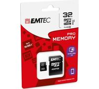 MicroSD HC 1 Memory Card Class 10 + SD Adapter 32GB Pro (3D / 4K) EMTEC