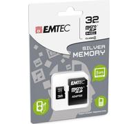 Microsd HC Memory Card + Adapter 32GB Silver (MP3-MP4) Emtec