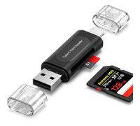 microSD & SD Memory Card Reader Adapter - Dual Ended USB 3.0 & USB C - For iPhone 15/16 Plus/Pro/Pro Max, MacBook Pro/Air M1/M2/M3/M4, iPad, PC, laptop, smartphone