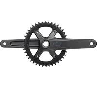microSHIFT Sword 1x Crankset - 165mm, 10-Speed, 42t, 110 Asym BCD, 24mm Spindle, Black, Gray